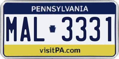 PA license plate MAL3331