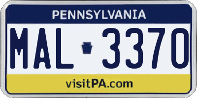 PA license plate MAL3370