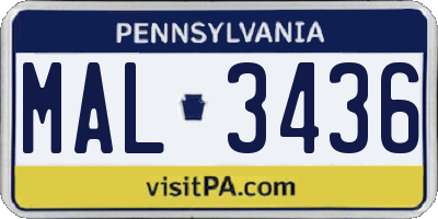 PA license plate MAL3436