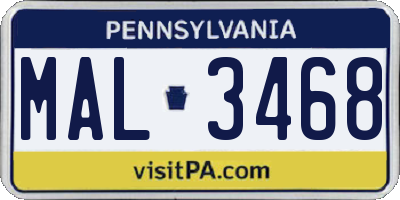 PA license plate MAL3468