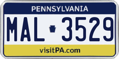 PA license plate MAL3529