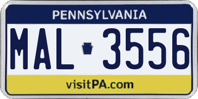 PA license plate MAL3556