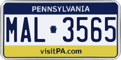 PA license plate MAL3565