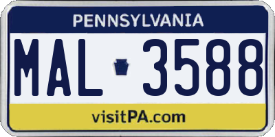PA license plate MAL3588