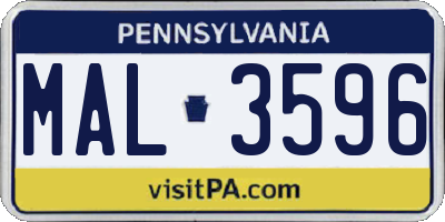 PA license plate MAL3596