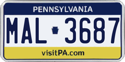 PA license plate MAL3687