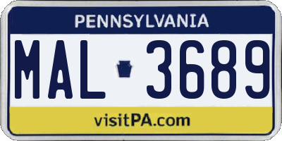 PA license plate MAL3689
