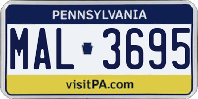 PA license plate MAL3695