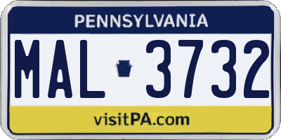 PA license plate MAL3732