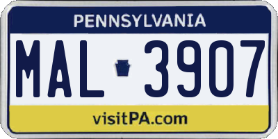 PA license plate MAL3907
