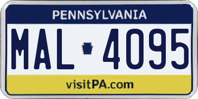 PA license plate MAL4095