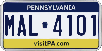 PA license plate MAL4101