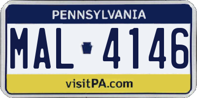 PA license plate MAL4146