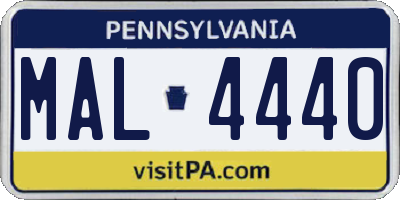 PA license plate MAL4440