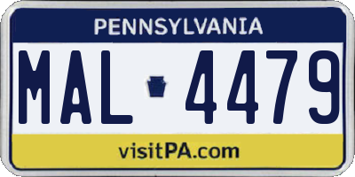 PA license plate MAL4479