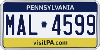 PA license plate MAL4599