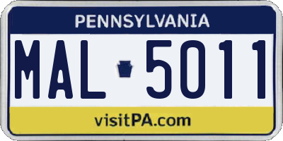 PA license plate MAL5011