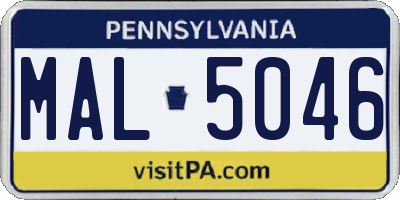 PA license plate MAL5046