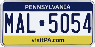 PA license plate MAL5054