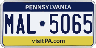 PA license plate MAL5065