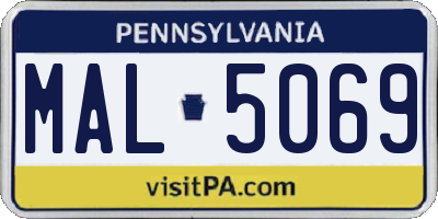 PA license plate MAL5069