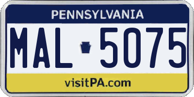 PA license plate MAL5075