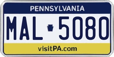 PA license plate MAL5080