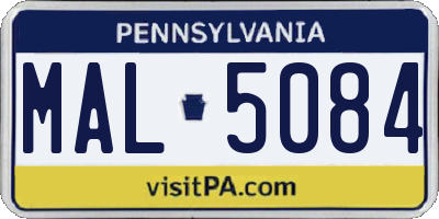 PA license plate MAL5084