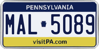 PA license plate MAL5089