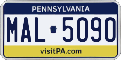 PA license plate MAL5090