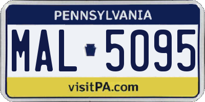 PA license plate MAL5095