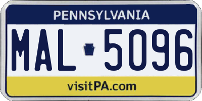 PA license plate MAL5096