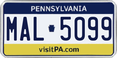 PA license plate MAL5099