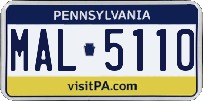 PA license plate MAL5110