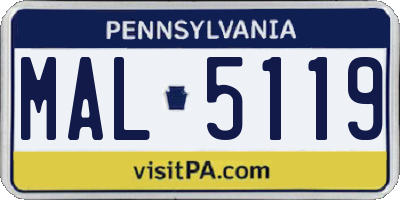 PA license plate MAL5119