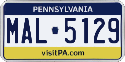 PA license plate MAL5129