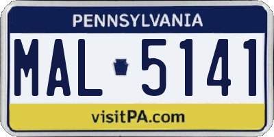 PA license plate MAL5141