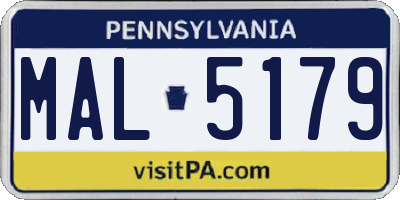 PA license plate MAL5179