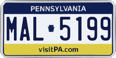 PA license plate MAL5199
