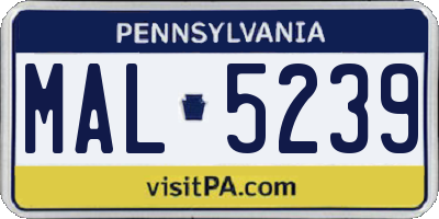 PA license plate MAL5239