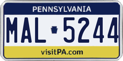 PA license plate MAL5244