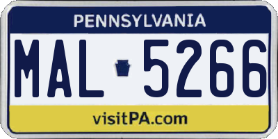 PA license plate MAL5266