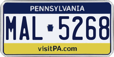 PA license plate MAL5268