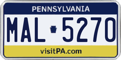 PA license plate MAL5270