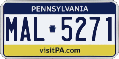 PA license plate MAL5271