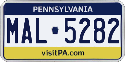 PA license plate MAL5282