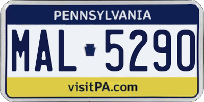 PA license plate MAL5290