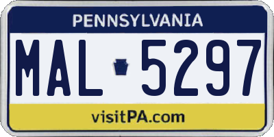 PA license plate MAL5297