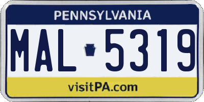 PA license plate MAL5319