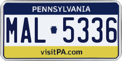 PA license plate MAL5336